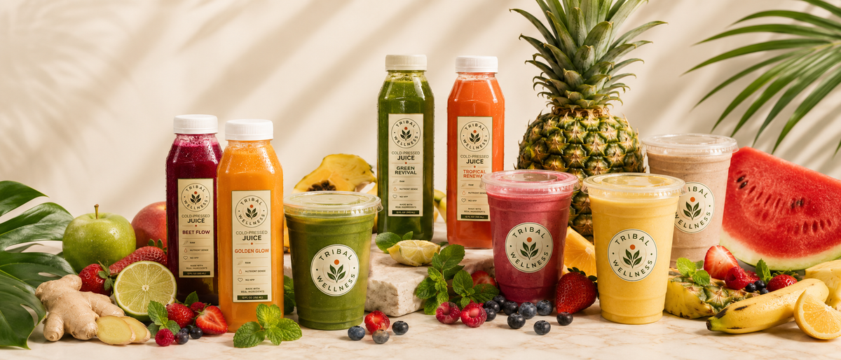 Tribal Wellness customers with fresh juice at a Baton Rouge event
